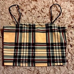 Plaid shein crop top